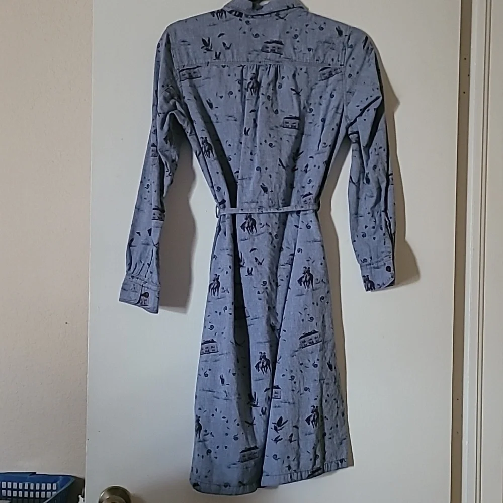 McGregor Blue Western Print Cowgirl Dress - Picture 3 of 4